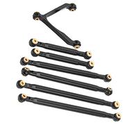 Funien Kit de Varilla de Amarre Axial SCX24 C10 1/24 Duradero para Coches Control Remoto Modelo Simulación Carro Completo (Negro)