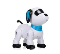 Funien LE Neng K21 Perro Robot Electrónico Programable con Música Dinámica y Baile para Niños Regalo de Cumpleaños Navidad, Control Remoto Juguete para Perros Acrobáticos Niños Blanco