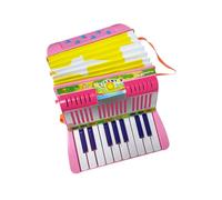 Funien Mini acordeón de 17 teclas y 6 graves, material ABS con hebilla, instrumento musical para principiantes, botón ligero, acordeón, coordinación ojo-mano, actuación en escenario