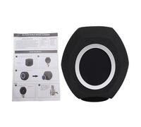 Funien Parabrisas de Micrófono Profesional Portátil Diseñado con Espuma Acústica y Estructura Azul F3 para una Grabación Vocal Clara (Red Negra)