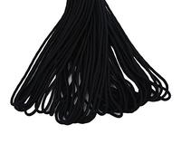 Funien Paracord de 2mm de Diámetro, 15M 31M 100M, Cuerda de Escalada Negra con Gancho, Arrancador de Pedernal, Sedal de Pesca para Acampar, Atar, Hacer Manualidades (Negra)