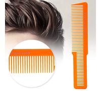 Funien Peine de Corte de Cabello Profesional y Duradero para un Corte Cabello Elegante con Dientes Antideslizantes, para Peluquero, Cortadora, Barbero, Plástico, Negro (Naranja)