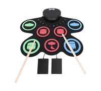 Funien Set de Batería Portátil con Metrónomo y 7 Almohadillas, Kit de Almohadilla Electrónica de Tambor Electrónica de Altavoz Dual Recargable para Principiantes, Tambor de Almohadilla