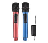 Funien Sistema de micrófono inalámbrico Receptor con micrófono de mano Banda U Pantalla digital antiaullidos para cines en casa Karaoke Discursos en la iglesia Fiestas de bodas Canto Micrófono inalámb
