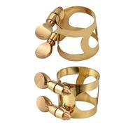Funien Sujetador de Ligadura de Saxo de Latón, Sujetador de Saxofón Alto, Portavoz de Tornillo Doble Ajustable, Diseño Universal Compatible con la Mayoría de los Boquilla de (Tenor)