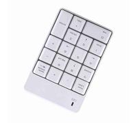 Funien Teclado Numérico Inalámbrico de 18 Teclas, Mini Teclado Digital, Compatible con la Mayoría de Las Computadoras, Proporciona una Conexión Ordenada y sin Cables, lo Mejor para (Blanco)