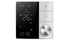 Funien Termostato Inteligente, Termostato WiFi con IA de Aprendizaje, Pantalla Táctil Digital con Perilla Ajustable, Programable de Ahorro Energía y Fácil Usar pa (En Blanco y Negro)