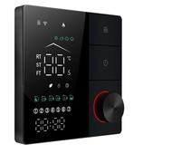 Funien Termostato Inteligente, Termostato WiFi con IA de Aprendizaje, Pantalla Táctil Digital con Perilla Ajustable, Programable de Ahorro Energía y Fácil Usar pa (Negra)