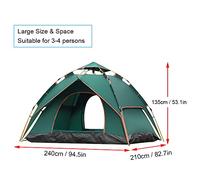 Funien Topa Emergente Instantánea para una Carpa de Campamento Automática de 3-4 Personas Carpa Domo Doble Capa Impermeable para Caminatas Mochilas Playa (2 Funciones)