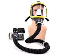 funifuni Sistema eléctrico de alimentación de aire de flujo constante - Respirador de gas químico de cara completa para pesticidas, filtros de silicona, soldadura de laboratorio, pintura a prueba de