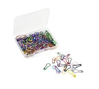 FuninCrea 100 pines de pera con caja de almacenamiento, 10 x 22 mm, coloridos mini peras, imperdibles de seguridad pequeños, en forma de pera, pasadores de metal Calabash, pines de calabaza para ropa,