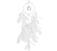 FuninCrea Atrapasueños con Pluma, Atrapasueños Hechos a Mano en Macramé para Niña, Kit Dream Catcher 3D con Encaje Trenzado, Decoración de Pared Colgante en Estilo Indio (Blanco)