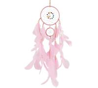 FuninCrea - Atrapasueños con pluma, diseño de atrapasueños hechos a mano de macramé para niña, kit Dream Catcher 3D con encaje trenzado, decoración de pared colgante de estilo indio (rosa-A)