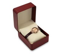 FuninCrea Caja de almacenamiento individual para relojes con cojín extraíble para relojes de pulsera, relojes inteligentes, pulseras, soporte para relojes de piel sintética, caja de almacenamiento