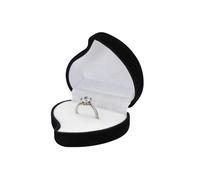 FuninCrea Caja de anillo de terciopelo para anillos individual, soporte para anillos, en forma de corazón, caja de anillos de boda, caja de anillo para matrimonio, propuesta de matrimonio, ceremonia