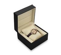 FuninCrea Caja de reloj, almacenamiento individual con cojín de cuero PU extraíble para relojes, relojes inteligentes y pulseras, soporte de reloj para hombres y mujeres (negro)