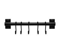 FuninCrea Colgador Utensilios Cocina with 5 Movable Hooks, 30cm Aluminio Barra Cocina para Colgar Utensilios, Montaje en Pared Ganchos para Utensilios de Cocina para Cuchara Tenedor Toalla