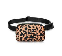 FuninCrea Fanny Pack, riñonera impermeable de nailon con correas ajustables para mujeres y hombres, riñonera de moda con 3 bolsillos de malla para entrenamiento, correr, viajes, senderismo, Orange-A