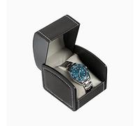 FuninCrea Funda para reloj, estuche de viaje de piel sintética individual, soporte de pulsera para la mayoría de los relojes, reloj inteligente (negro)