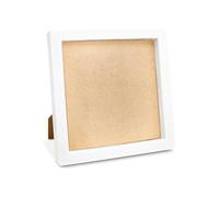 FuninCrea Marco portafotos formato A4, 7 pulgadas, pequeño marco portafotos de madera, redondo/cuadrado, formato A4, color blanco, con soporte para trabajos fotográficos, fotos, pósteres (blanco