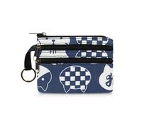 FuninCrea Mini Monedero de Lona con Cremallera y Llavero, Monedero Pequeño para Mujer con 3 Bolsillos, Moneda Bolso de Animales, Bolso de Monedas Llavero