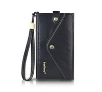 FuninCrea Monedero Mujer Grande con Correa de Muñeca para Teléfono Celular, Clutch Carteras de Mujer en Forma de sobre, Billetera Mujeres con Ranuras para Tarjetas y Bolsillo Cremallera