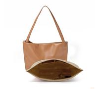 FuninCrea Organizador de bolsas de fieltro multicámara, organizador de bolsos plegables, organizador de bolsas de color sólido, organizador para cosméticos, cosas de uso diario (beige)