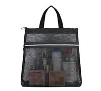 FuninCrea Organizador de ducha de malla plegable y portátil con bolsillo con cremallera, bolsa de aseo de malla de secado rápido con asa resistente para gimnasio, dormitorio, viajes, camping, Estilo