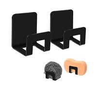 FuninCrea Soporte de esponja para cocina, 2 unidades de estantes de esponja autoadhesivos de acero inoxidable para fregadero de cocina multifunción, se utiliza para almacenar la cubierta de la olla de