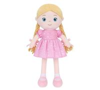FunisFun Muñeca de bebé suave de 16 pulgadas, mi primera muñeca de peluche para niña de 1 año, adorable compañero de peluche para bebés de 1 a 3 años (rosa, 16 pulgadas)