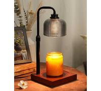 Funistree Lámpara calentadora de velas negra con regulador y temporizador, derretidor eléctrico de cera para tarro de velas perfumadas, regalos para el hogar para hombres y mujeres, regalos de