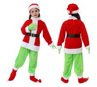 Funjoyz Disfraz de Navidad Para Niños y Niñas, Monstruo Verde Navideño, Año Nuevo, Mascarada, Cosplay, Carnaval, Cumpleaños