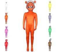 Funjoyz Disfraz de Sprunkiis NiñOs Niña Niños Halloween Pelele Naranja Gracioso Carnaval Cosplay Mascarada Navidad Fiesta de Temática Cumpleaños 5-14 años 110-160 CM