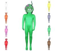 Funjoyz Disfraz de Sprunkiis NiñOs Niña Niños Halloween Pelele Verde Gracioso Carnaval Cosplay Mascarada Navidad Fiesta de Temática Cumpleaños 5-14 años 110-160 CM