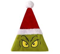 Funjoyz Monstruo Verde Sombrero de Navidad Para Adultos,Divertido Gorro NavideñO de Verde,Gorro de Papá Noel,Sombrero de Decoración Navideña,Sombrero de Navidad Para Adultos Año Nuevo Cosplay