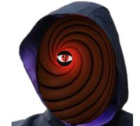 Funjoyz Uchihaas MáScara de Obitoos,MáScara de Terror Led, 3 Efectos de Luz,MáScara de Halloween Universal para Adultos Hombres Mujeres Carnaval DíA Del Mascarada Cosplay