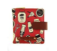 Funk For Hire - Cartera pequeña de piel vegana estampada con botella para mujer, color rojo, Rojo, Casual, Rojo, Casual