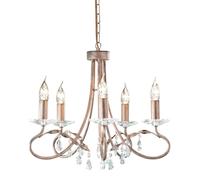 Funkelnder Araña de Cristal en Plata Oro Ø47cm con Mesa Comedor Pendelleuchte