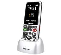 Funker C180 Teléfono Móvil 4G para Mayores y Hogar, Teclas Grandes, Pantalla 2,4”, Base de Carga, Batería 1800 mAh, Teclas Easy, Sonido Alto Voice HD, Blanco