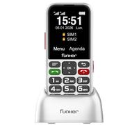 Funker C180 Teléfono Móvil 4G para Mayores y Hogar, Teclas Grandes, Pantalla 2,4”, Base de Carga, Batería 1800 mAh, Teclas Easy, Sonido Alto Voice HD, Negro, Sin Cargador