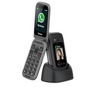 Funker E480 Teléfono 4G para Mayores con Whatsapp y Videollamadas, Botón SOS y GPS, Teclas Grandes, Pantalla Táctil 2.8", Volumen Alto, Móvil con Tapa Fácil de Usar, Color Negro