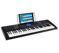 Funkey 61 Edition Pro Keyboard (300 sonidos, 300 ritmos, 10 canciones demo, pantalla LCD con visualización detallada, puerto MP3/USB, adaptador de corriente, atril) negro