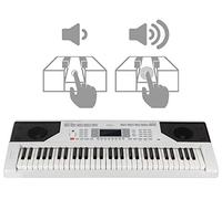 FunKey 61 Edition Touch Blanco, Pantalla LC, 300 sonidos, 300 ritmos | 61 teclas estándar con respuesta táctil dinámica, 40 canciones demo, 8 pads de percusión, Función de transposición y split