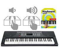 FunKey 61 Edition Touch Keyboard: 61 teclas, respuesta táctil, 300 sonidos y ritmos, acompañamiento automático, funciones de aprendizaje, USB, micrófono, auriculares, incluye escuela de teclado, negr