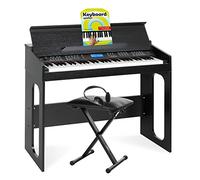 FunKey DP-61 III Teclado Digital Piano - 61 teclas, 300 sonidos, 300 ritmos, acompañamiento automático. Incluye banco, auriculares y escuela. Color negro.