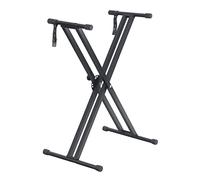 Funkey Soporte de Teclado Doble Travesaño con Estructura en X - Cierre de Contacto Fiable - Con Manguitos Antideslizantes Integrados - Trípode Plegable - Incluye Correas de Sujeción Resistentes