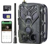 FunKind Camara Fototrampeo 4G con App, 120MP 4K Camara Caza con SIM para Teléfono Enviar Fotos, Cámara de Caza Nocturna, Movimiento Activado Impermeable Cámara Fototrampeo infrarroja Invisible