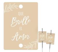 Funklu 100pcs Que Brille el Amor Decoración para Bengalas Boda en Español, Tarjetas de Bengalas Boda para Invitados, Detalles Boda, Decoración Boda