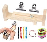 Funklu Fabricante de Pulseras de Plantilla de Paracord Ajustable, Kit con Marco de Madera en Forma de U, Paracord Jig Pulsera Maker con 2 Clips，Tejido DIY（4 Rollos de Pulseras Cuerda Tejida de 24M
