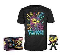 Funko 56269 Marvel Pop! & Tee: Venom - Eddie Brock (Blacklight Special Edition) - Pequeño